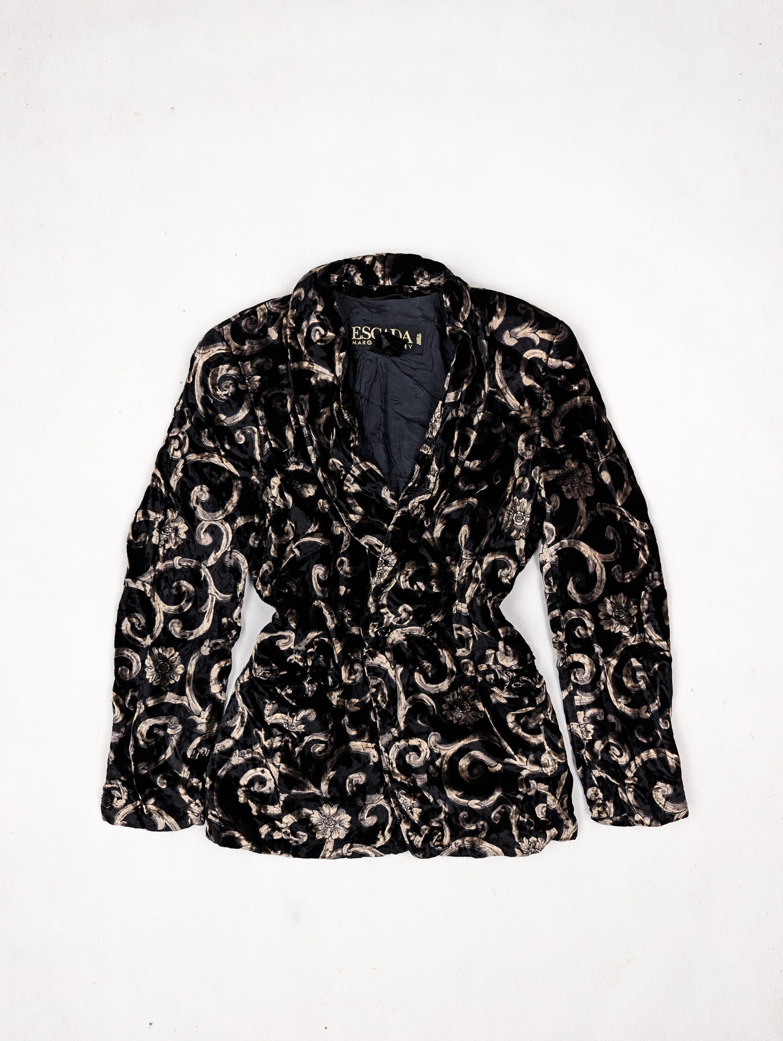 Escada Escada velour black gold blazer jacket XS Size XS / US 0-2 / IT 36-38 - 1 Thumbnail