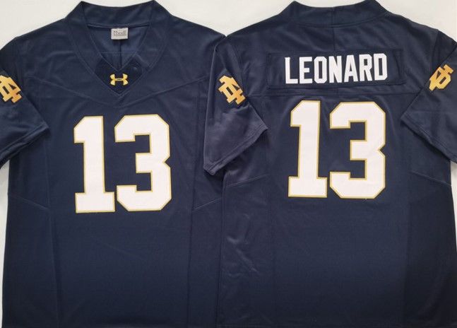 Other Men's Notre Dame Fighting Irish #13 Riley Leonard Navy 2025 Size US S / EU 44-46 / 1 - 1 Thumbnail