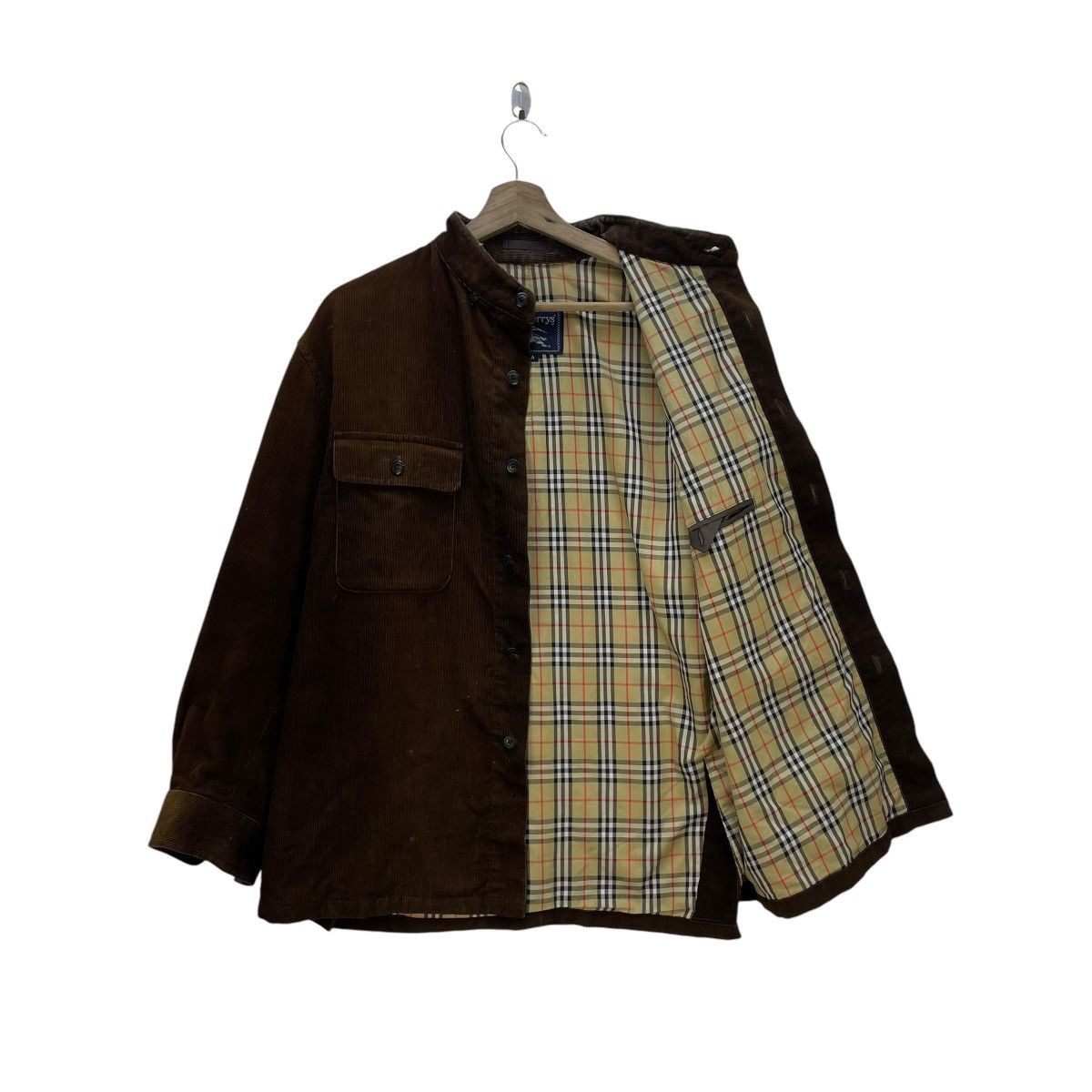 Burberry 🔥Vintage Burberrys Velvet Corduroy Nova Check Shirt Jacket Size US M / EU 48-50 / 2 - 1 Thumbnail
