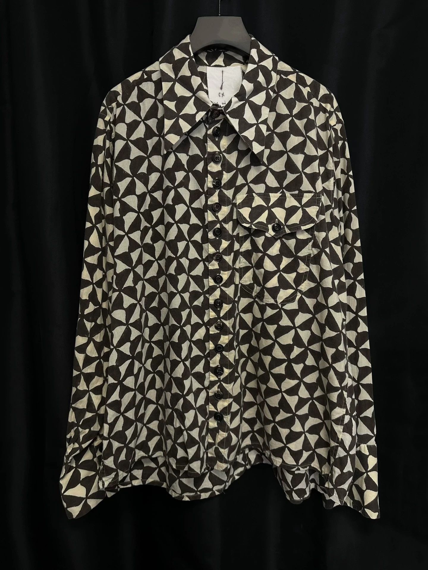John Alexander Skelton Geometric Print Long Sleeve Button-Up Shirt Size US M / EU 48-50 / 2 - 1 Thumbnail
