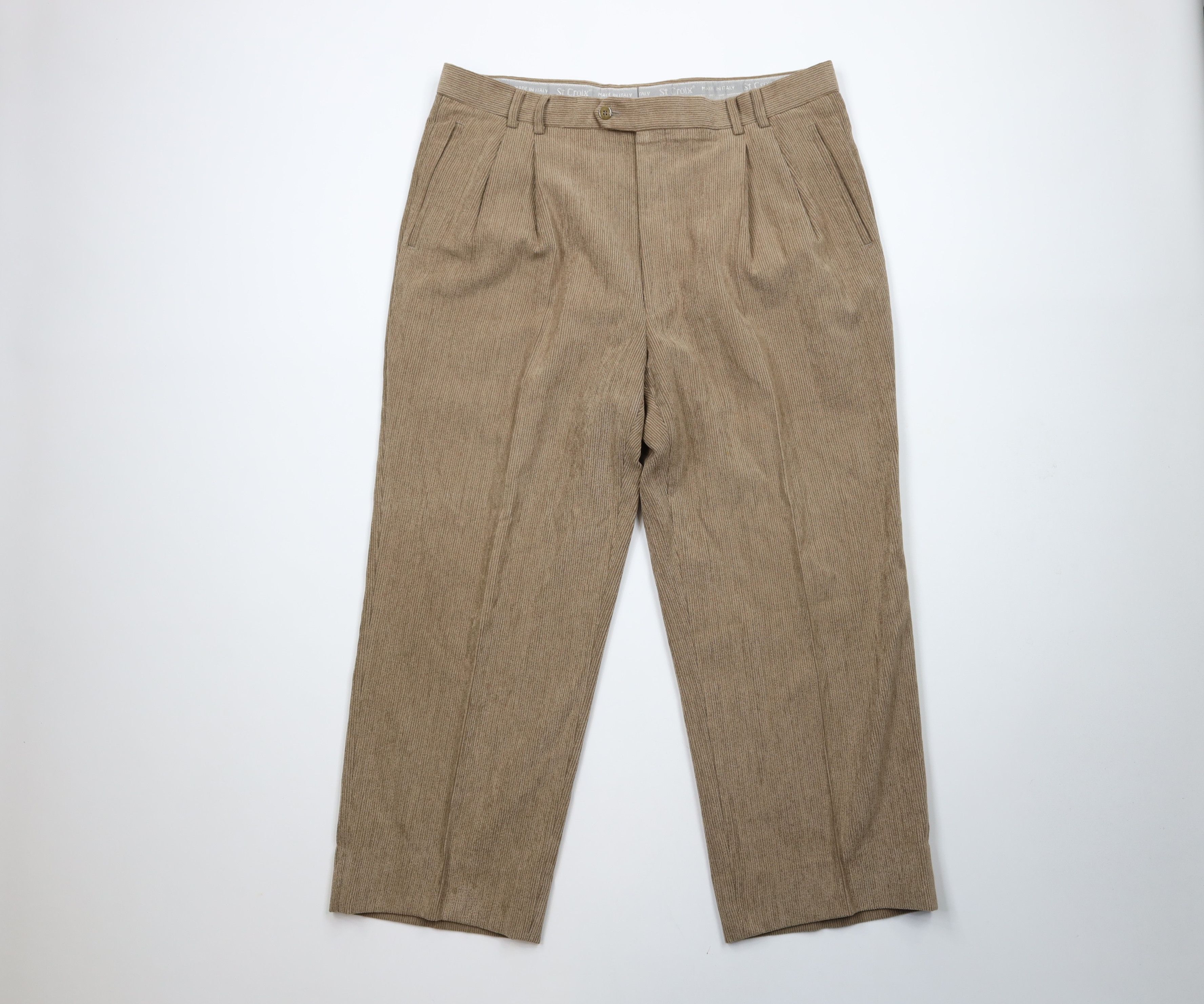 St. Croix × Vintage Vintage 90s St Croix Wide Leg Wool Blend Corduroy Pants Size US 38 / EU 54 - 1 Thumbnail