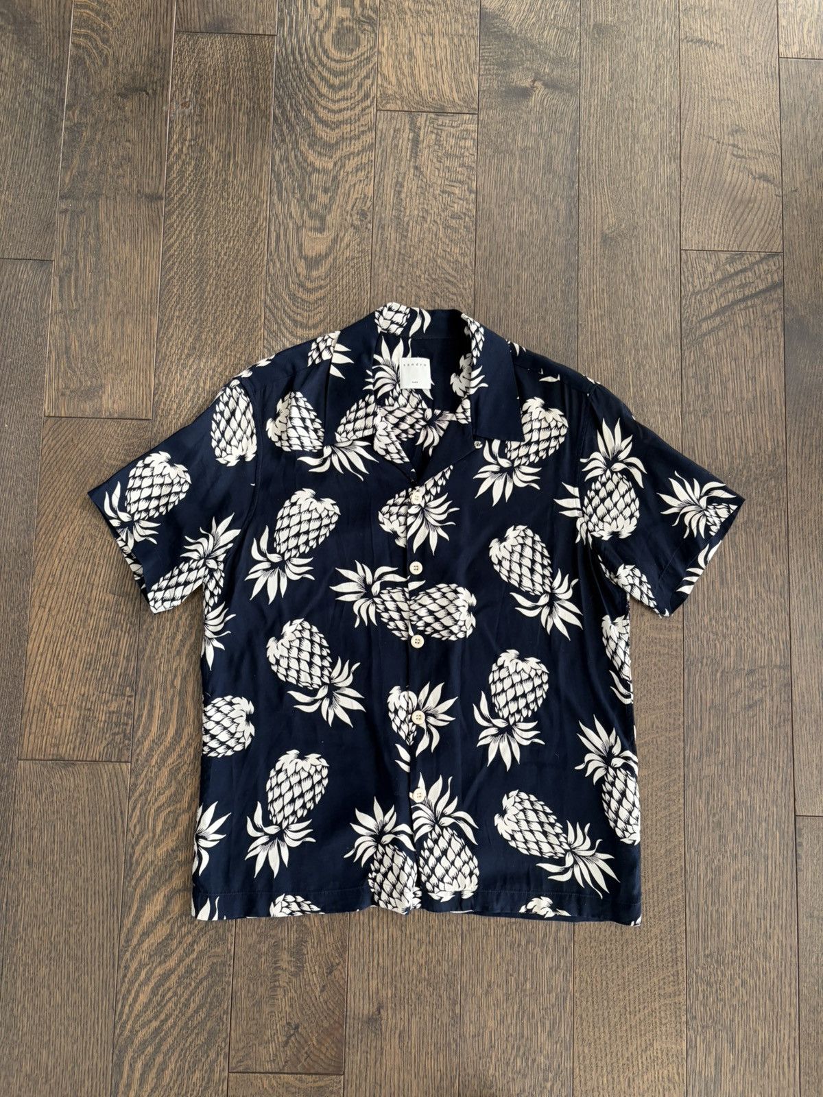 Sandro Sandro Navy Pineapple Resort Shirt Size US M / EU 48-50 / 2 - 1 Thumbnail