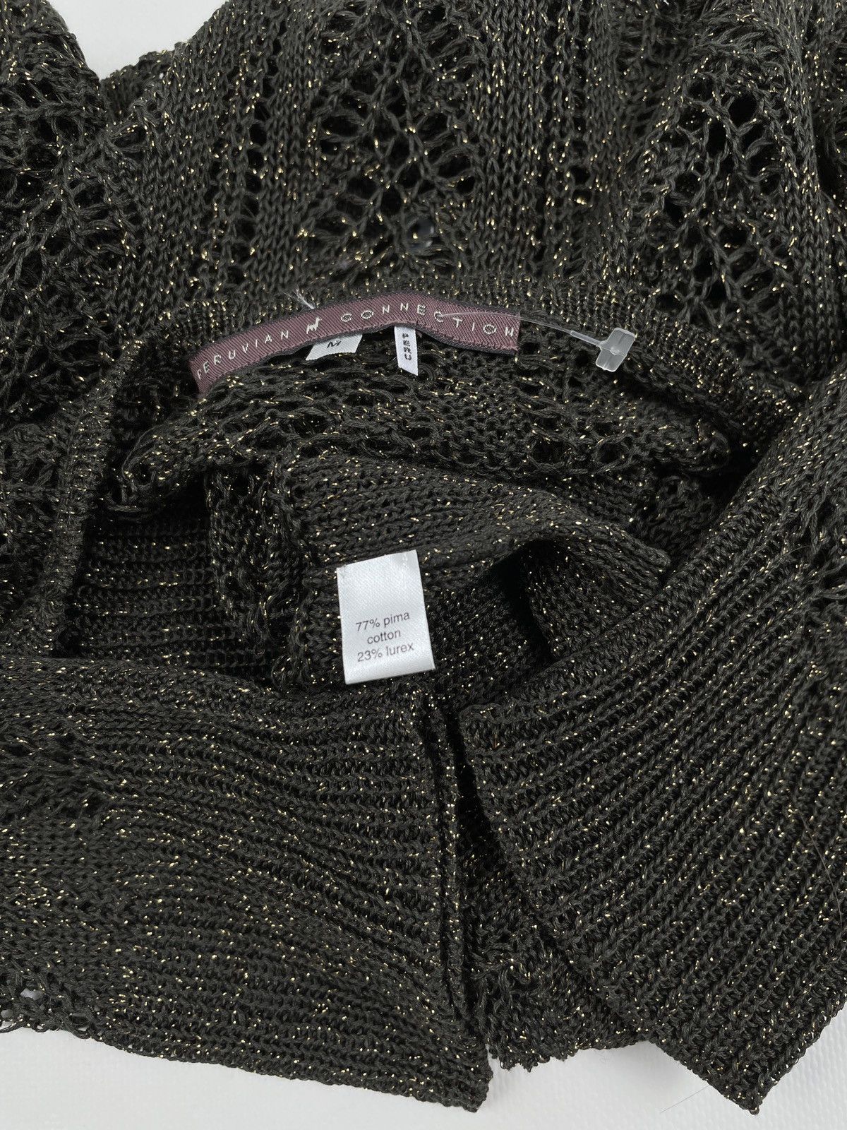 Iris von Arnim PERUVIAN CONNECTION Knit Cotton Lurex Top L/S Jumper Sweater Size M / US 6-8 / IT 42-44 - 14 Thumbnail