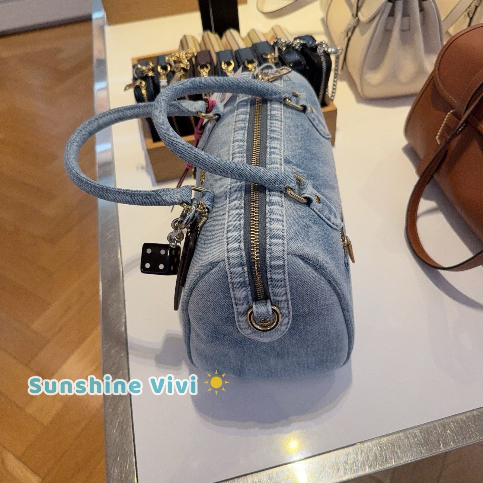 Coach NWT Coach Rowan Medium Satchel Loved Denim CDY74 Size ONE SIZE - 6 Thumbnail