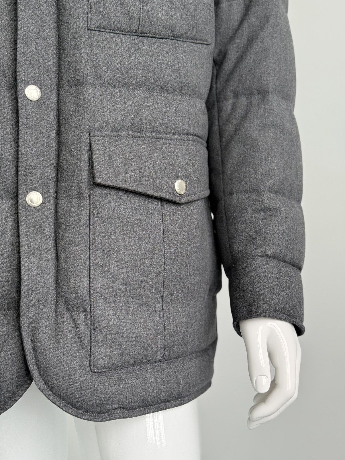 Brunello Cucinelli Brunello Cucinelli Shearling Collar Wool Down Field Jacket Size US L / EU 52-54 / 3 - 6 Thumbnail
