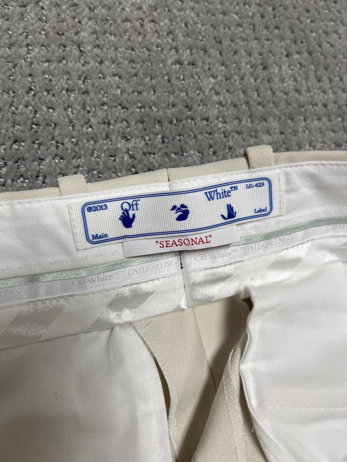Off-White Ivory No Color Pap Drill Slim Pant Size 46L - 6 Thumbnail