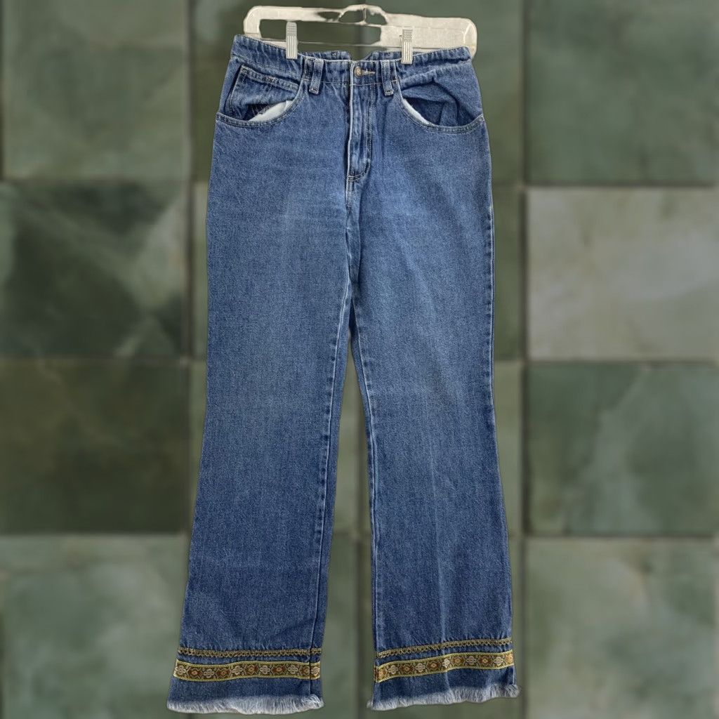 Vintage VINTAGE Second Generation High Rise Boot Jeans Womens 5 Tall Light Wash Blue Slim Straight 90s Western Size 27" / US 4 / IT 40 - 1 Thumbnail