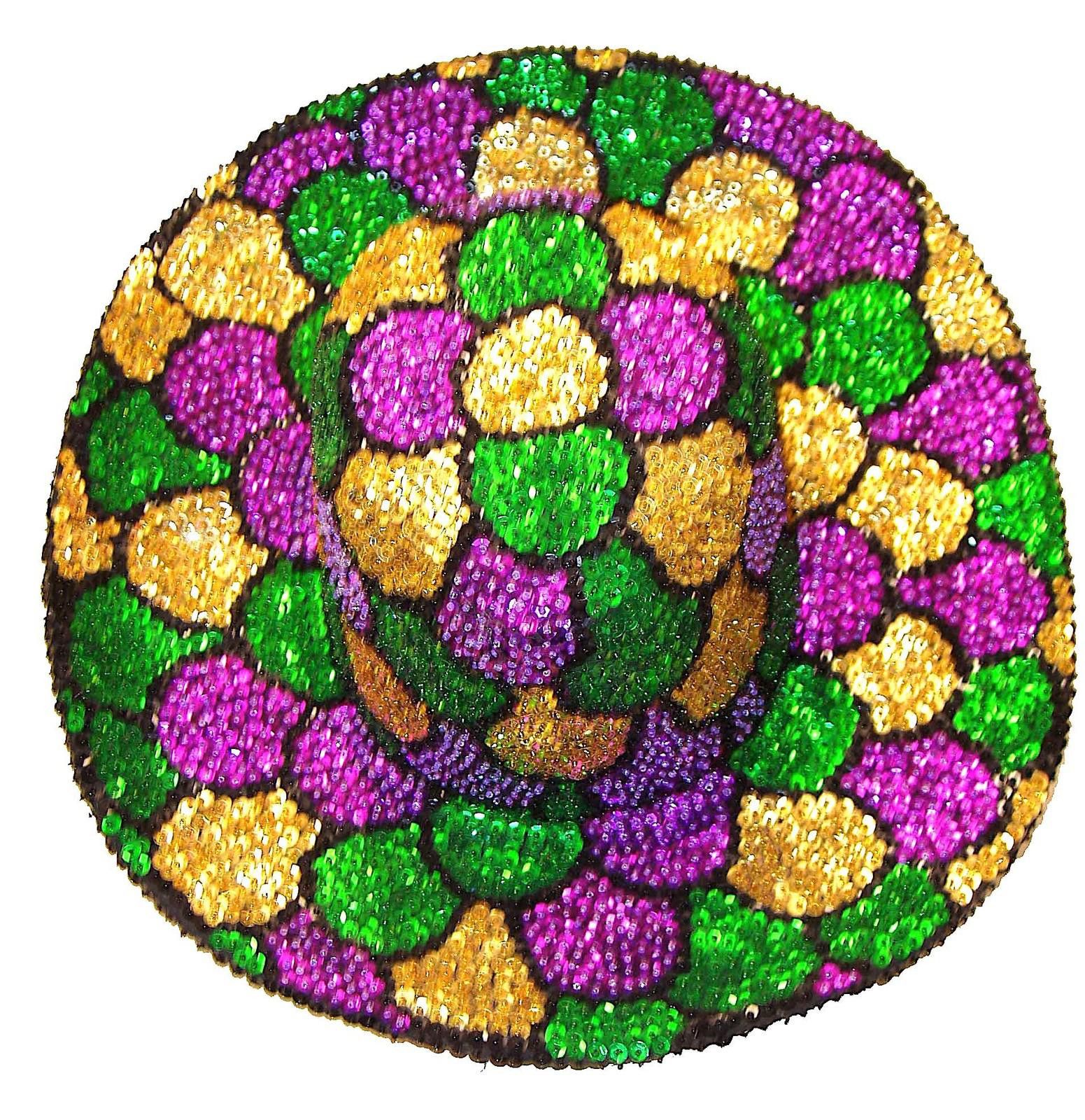Designer Sequin Cowboy/Cowgirl Hat MARDIGRAS SHELL Size ONE SIZE - 1 Thumbnail