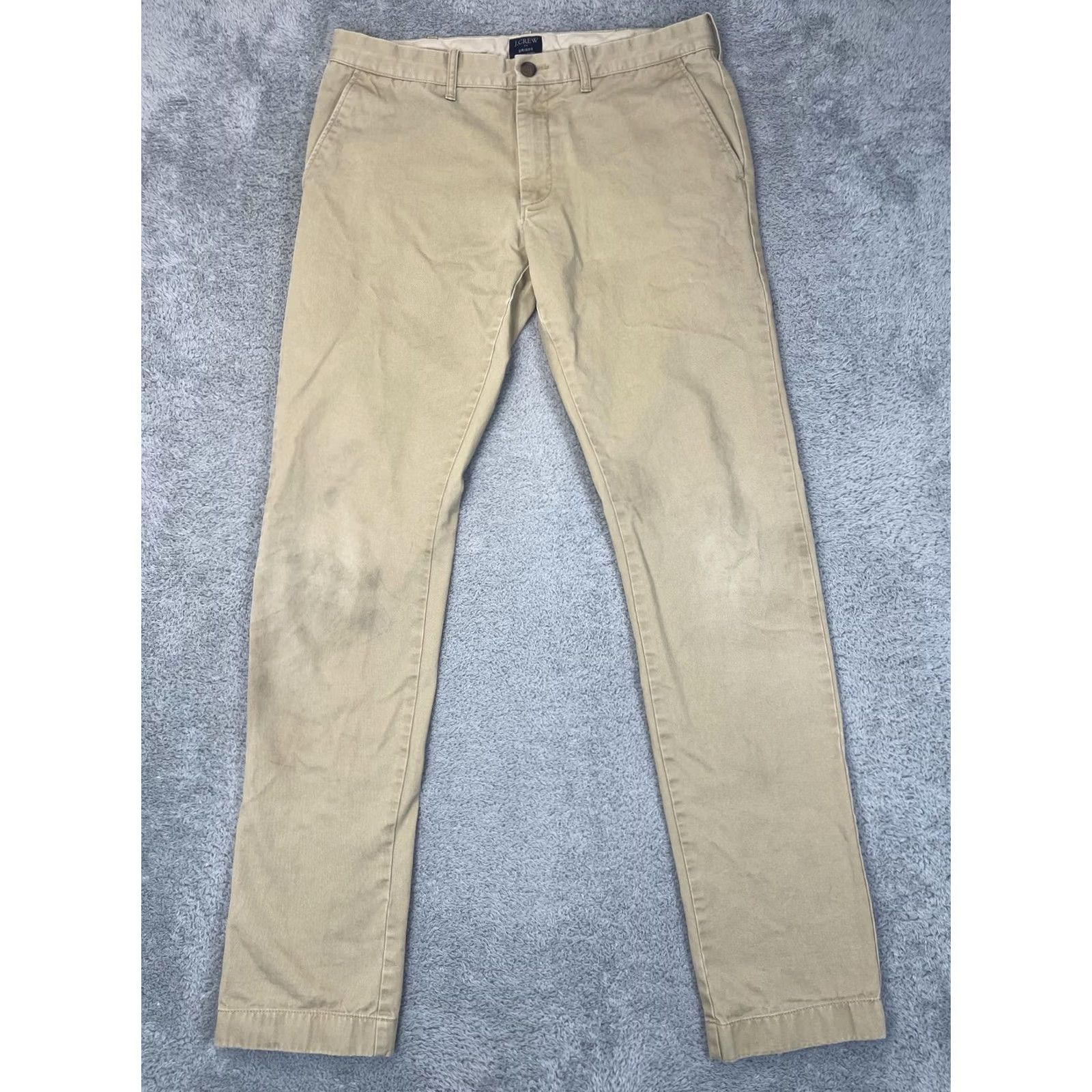 J.Crew J.Crew Driggs Chino Pants Mens 32x34 Khaki Slim Flat Front Zip Fly Cotton Casual Pants Size US 32 / EU 48 - 2 Thumbnail
