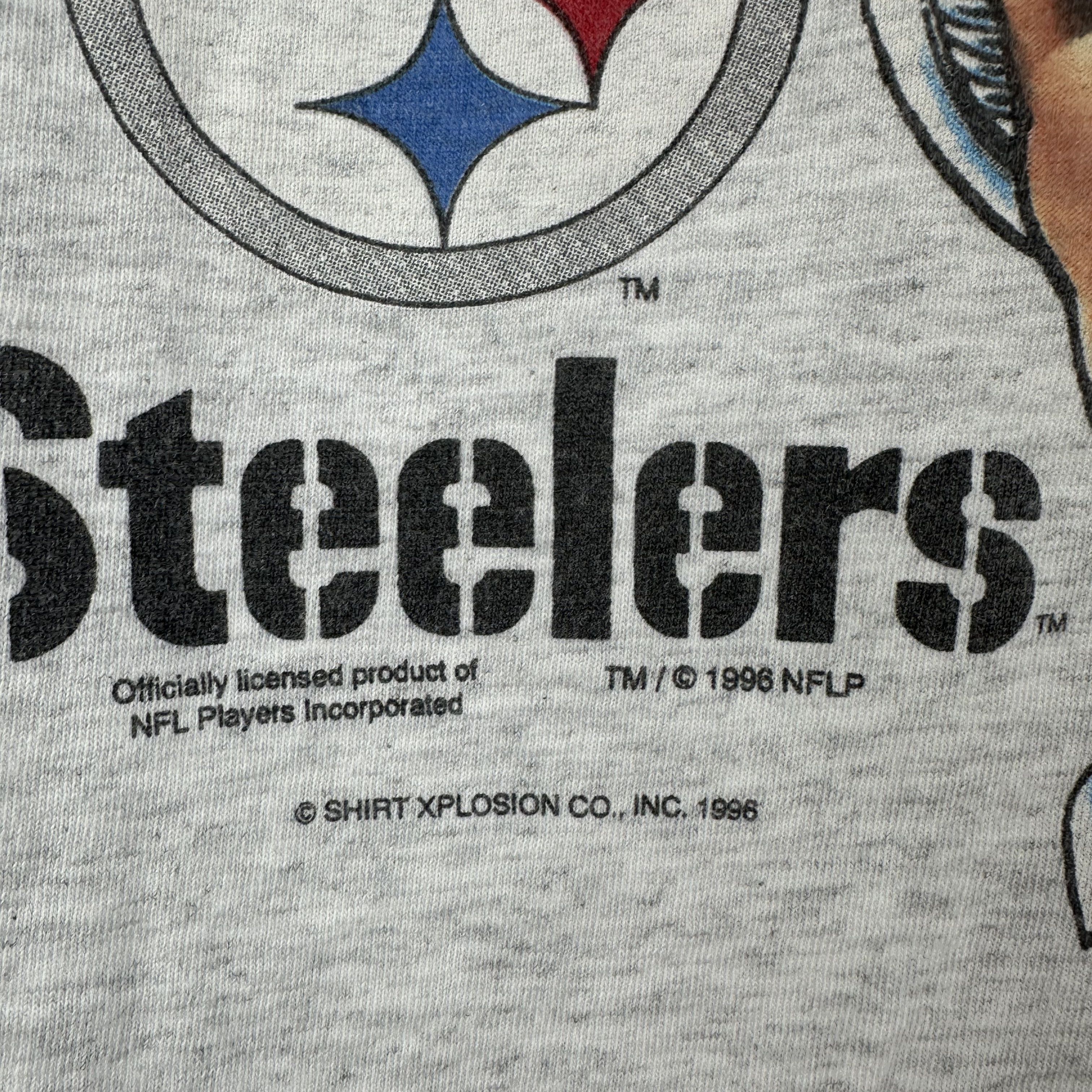 Vintage 1996 Pittsburgh Steelers NFL Helmet Single Stitch T-shirt Size US L / EU 52-54 / 3 - 4 Thumbnail