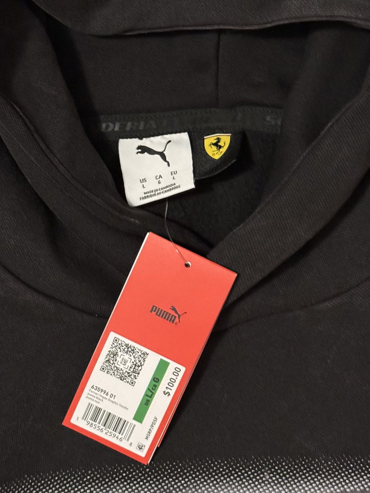 Ferrari × Puma Scuderia Ferrari Puma Las Vegas Collection black hoodie Size US L / EU 52-54 / 3 - 5 Thumbnail