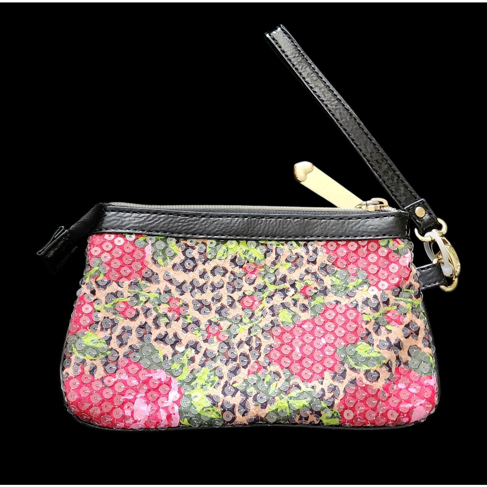 Betsey Johnson Betsey Johnson Betseyville Wristlet Sequin Cheetah Blossom Size ONE SIZE - 2 Thumbnail