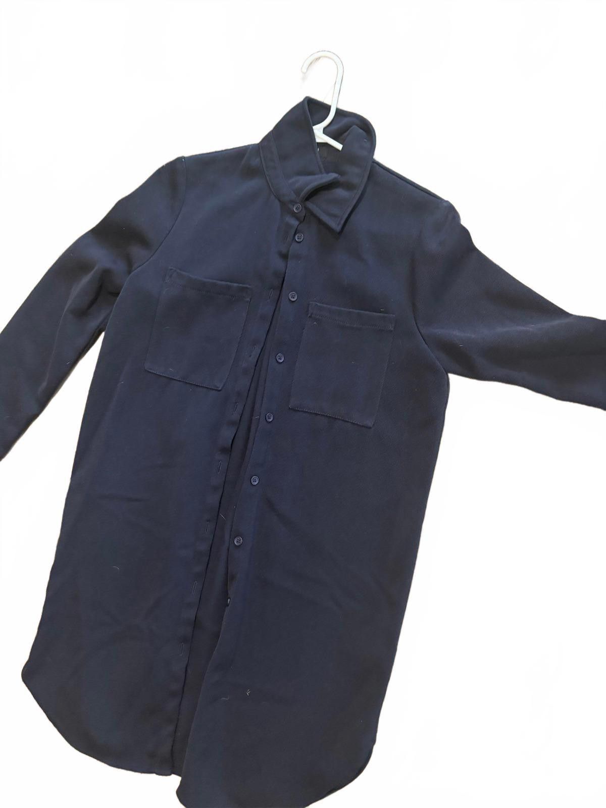 Other FRNCH Paris Black Long Sleeve Button-Up Shirt Dress Sz XS Size XS / US 0-2 / IT 36-38 - 2 Thumbnail