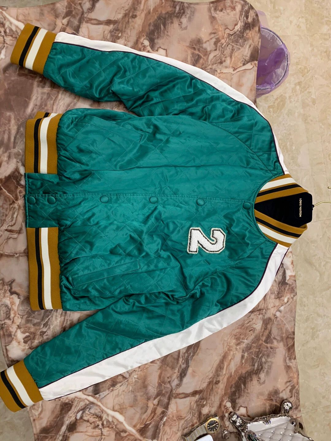 Valentino Valentino Men's Beaded 2 & Text 3D Silk Jacket Size 50 Size US M / EU 48-50 / 2 - 1 Thumbnail