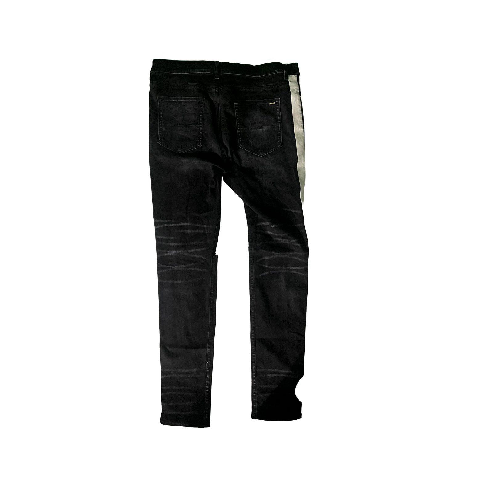 Amiri Amiri Black Wash & White Stripe Jeans Size US 38 / EU 54 - 3 Thumbnail