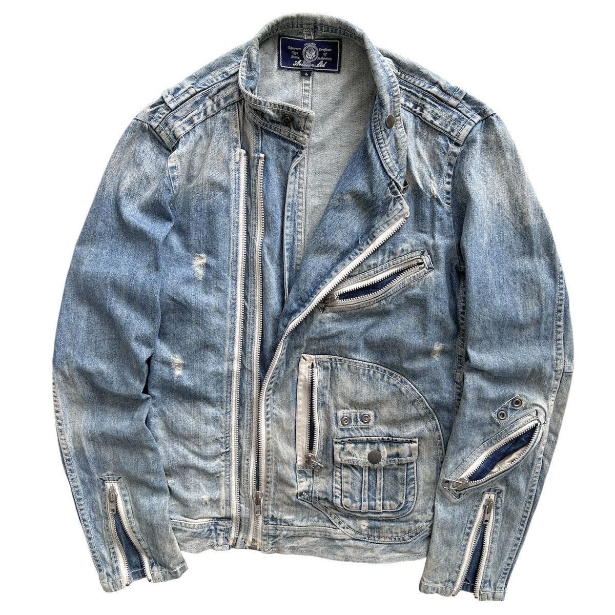 Avirex AVIREX JACKET JEANS BIKER MULTI-ZIP Size US L / EU 52-54 / 3 - 6 Thumbnail