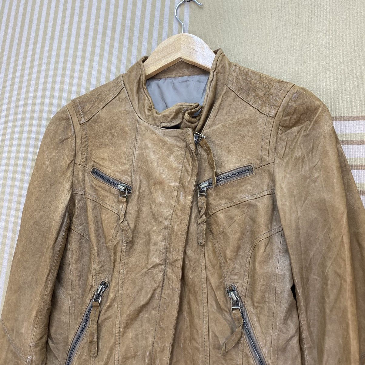 Japanese Brand 🫶Vintage Lamb Leather Biker Jacket Size M / US 6-8 / IT 42-44 - 3 Thumbnail