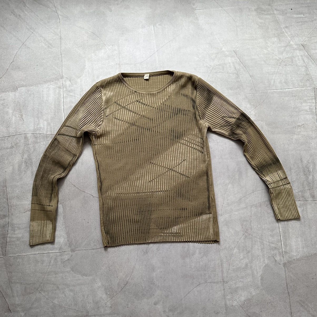 Hysteric Glamour × Undercover 00s Painted If Six Was Nine LGB Vibe Knit Ribbed Sweater Y2K Size US L / EU 52-54 / 3 - 3 Thumbnail