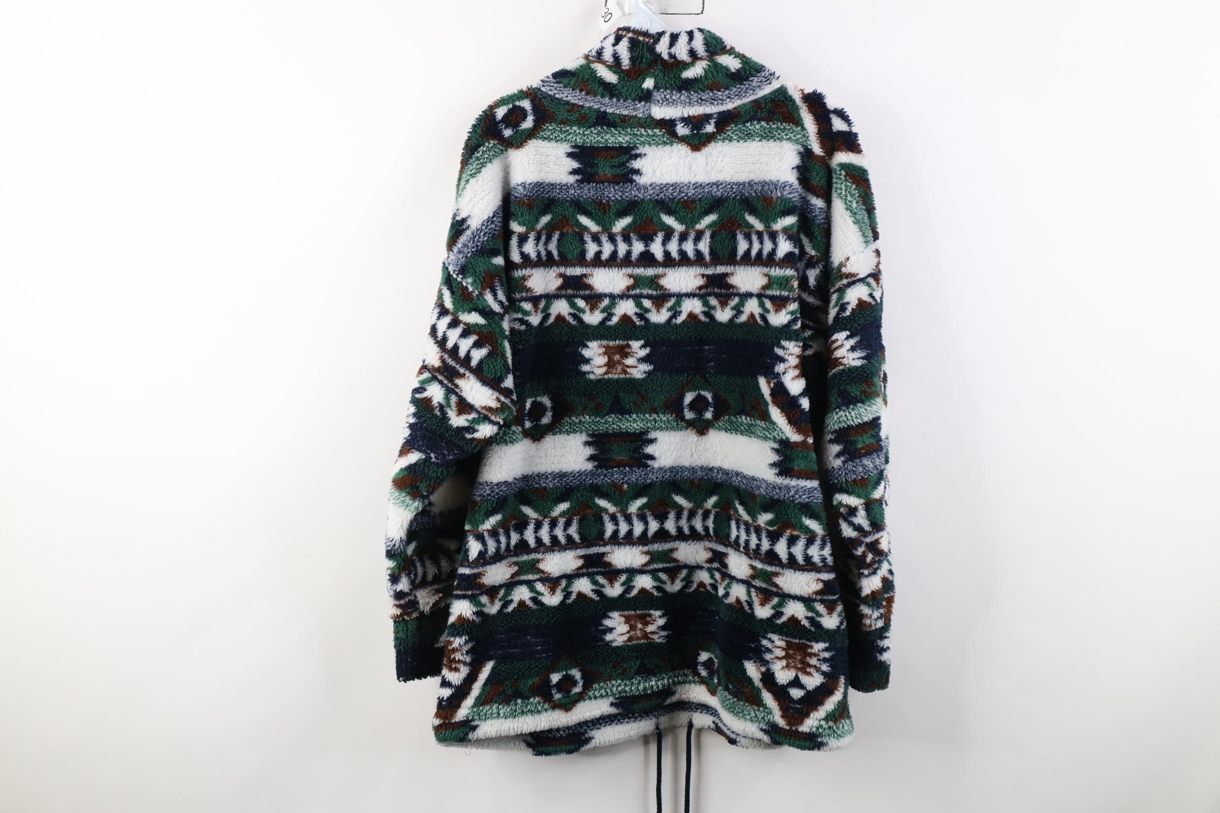 Vintage Vintage 90s Streetwear Southwestern Deep Pile Fleece Sweater Size M / US 6-8 / IT 42-44 - 12 Thumbnail