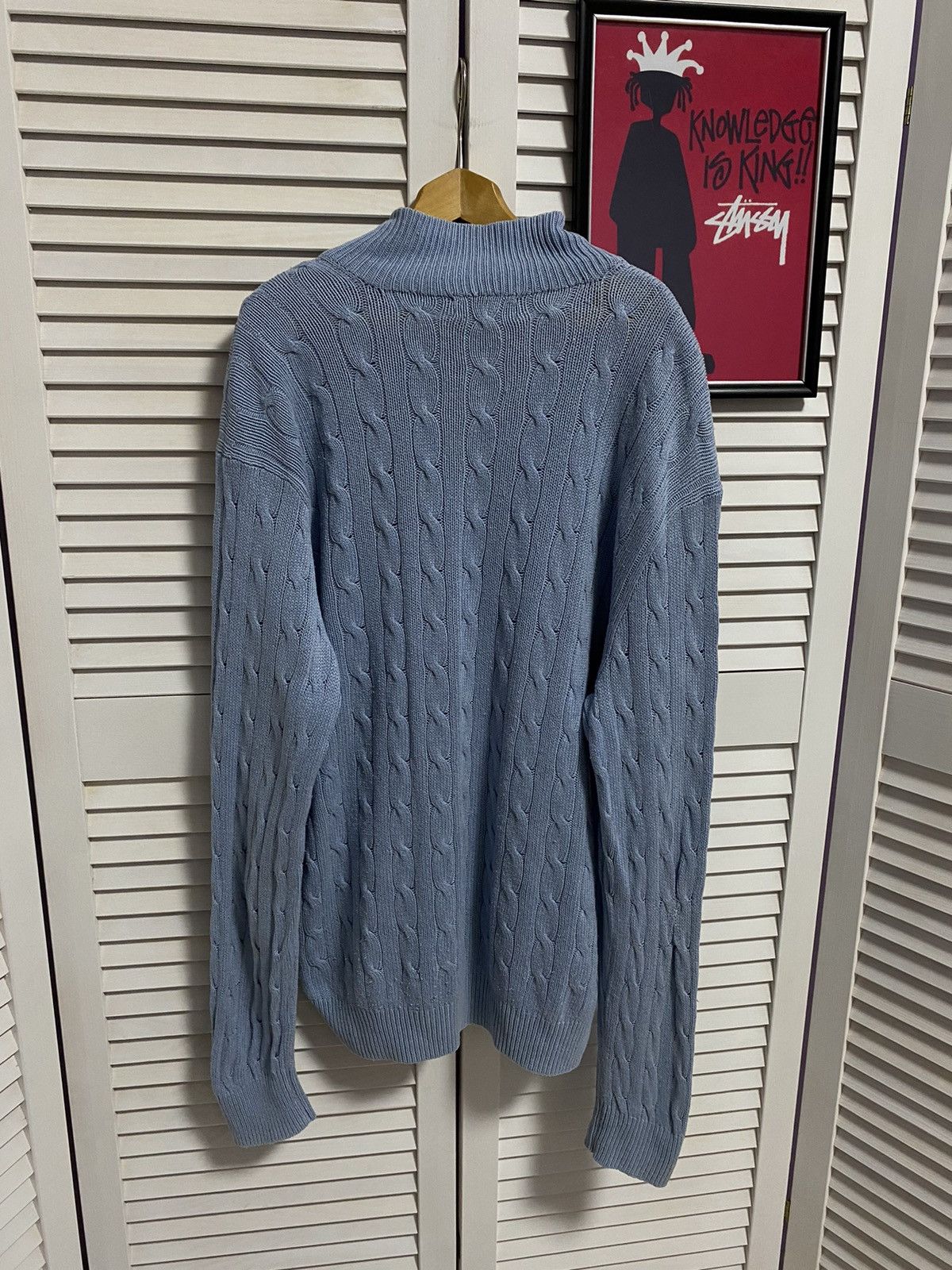 Polo Ralph Lauren Polo Ralph Lauren Cable Knit Half Zip Sweater Blue Preppy Size US L / EU 52-54 / 3 - 8 Thumbnail