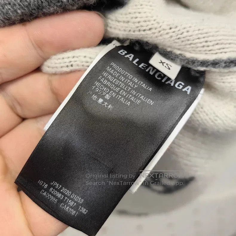 Balenciaga Balenciaga Gray Logo Knit Sweater XS. Size US XS / EU 42 / 0 - 4 Thumbnail