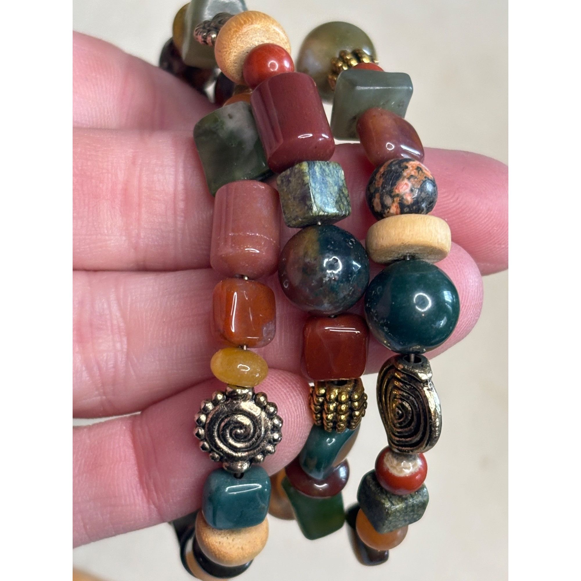 Other Chunky Multicolor Beaded Stretch Bracelets With Metal Accent Size ONE SIZE - 5 Thumbnail