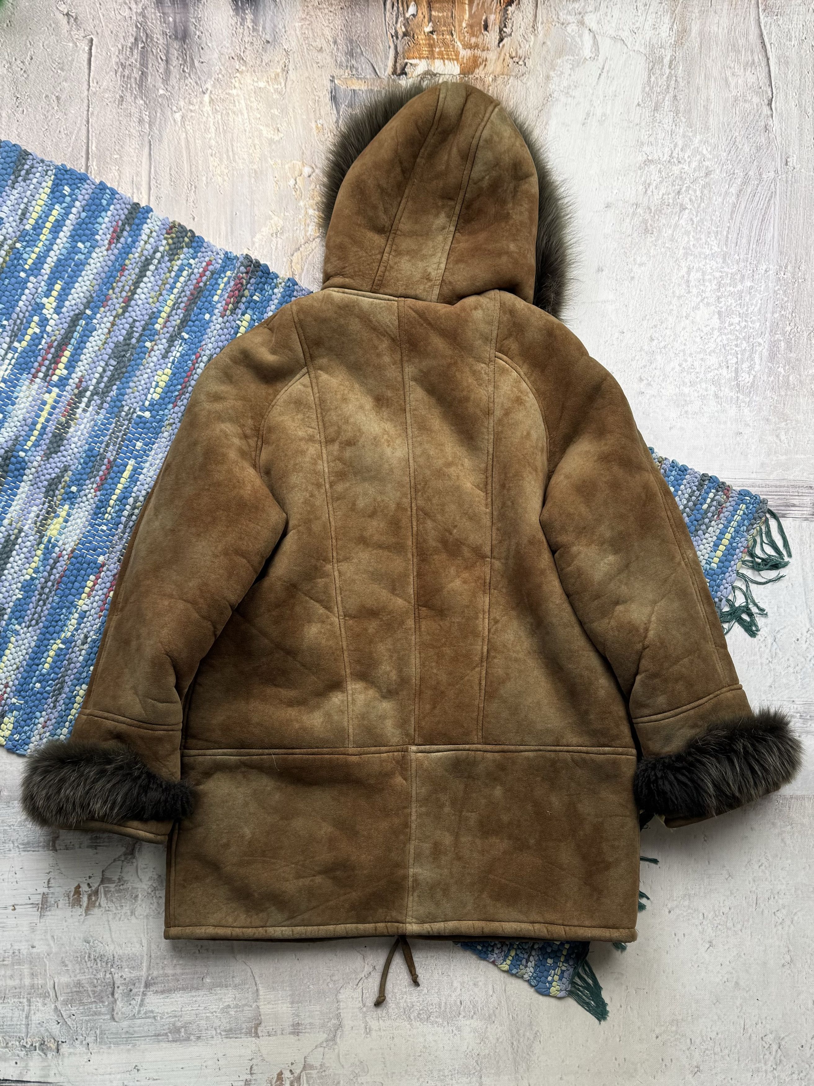 Vintage Vintage Faded Hooded Faux Sheepskin Coat A251(549) Size M / US 6-8 / IT 42-44 - 8 Thumbnail