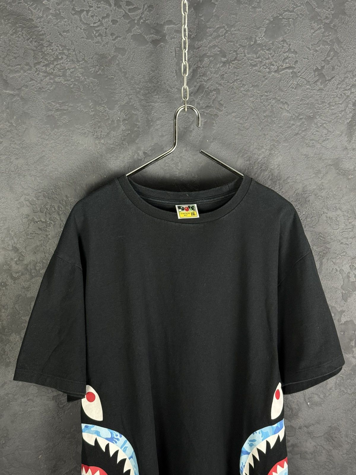 Bape Варе Bape Flame Side Shark Black Men’s Tee Size US XXL / EU 58 / 5 - 2 Thumbnail