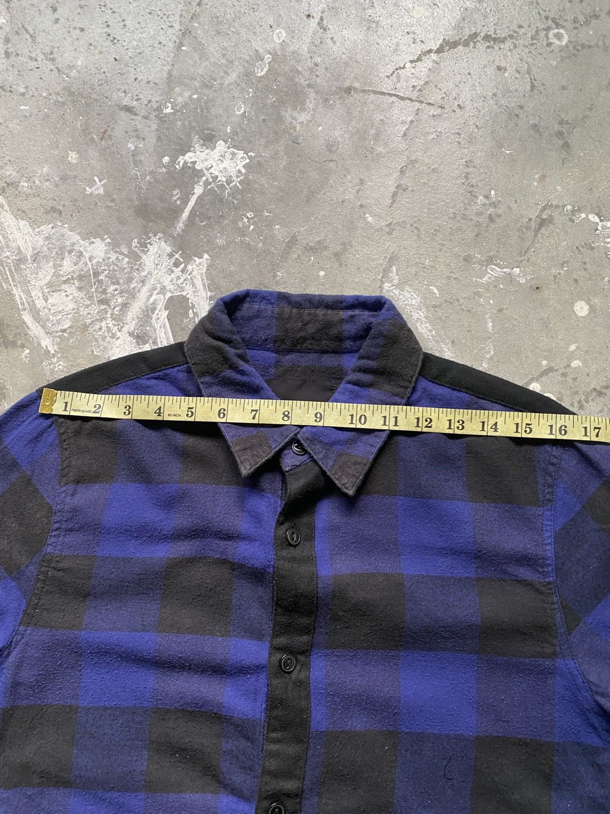 Number (N)ine Number Nine Blue Black Check Musical Flannel Shirt Size US L / EU 52-54 / 3 - 14 Thumbnail