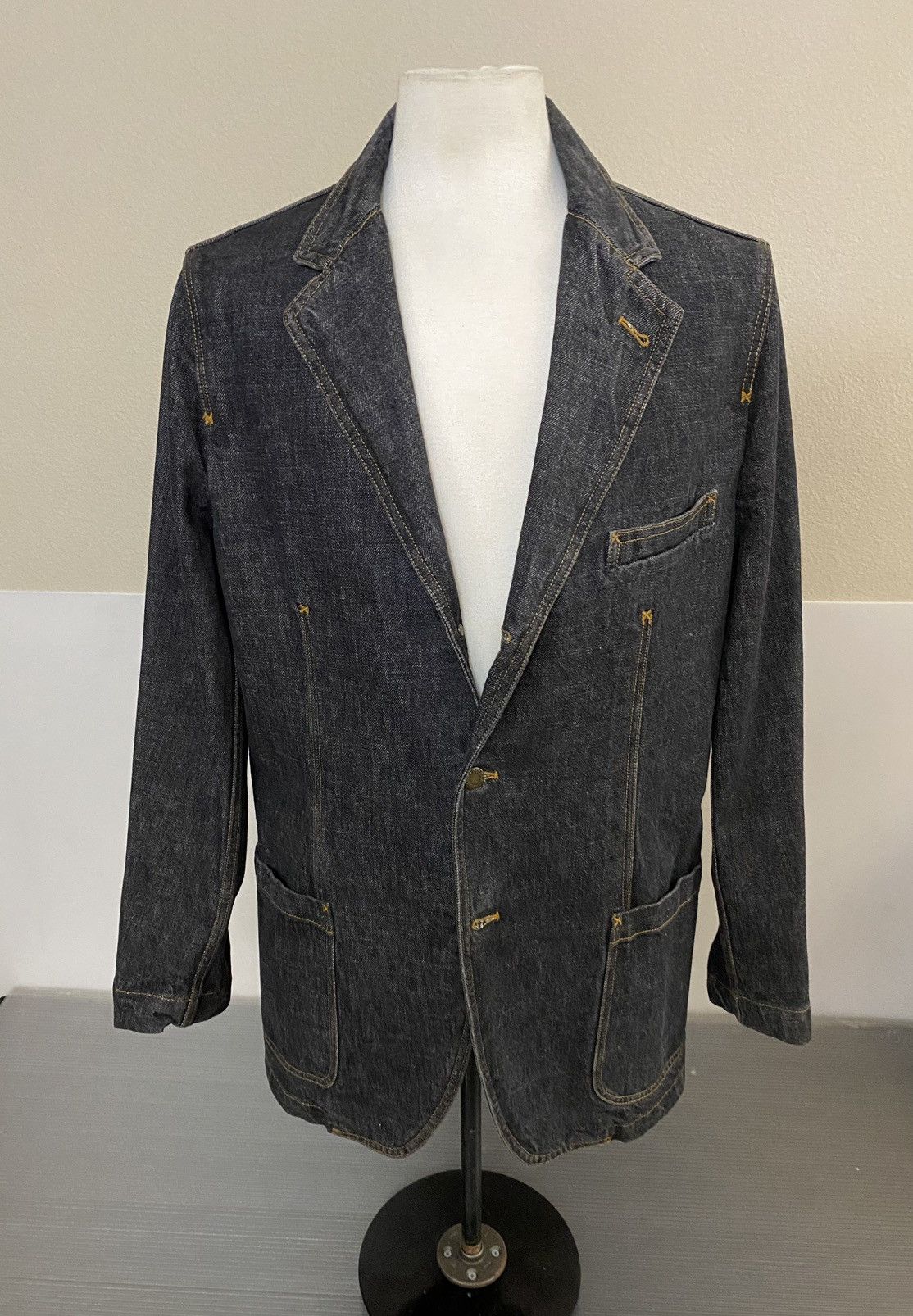 Dolce & Gabbana Dolce and Gabbana 🇮🇹 blue indigo denim D6AK jacket 54 VGC Size 44R - 2 Thumbnail