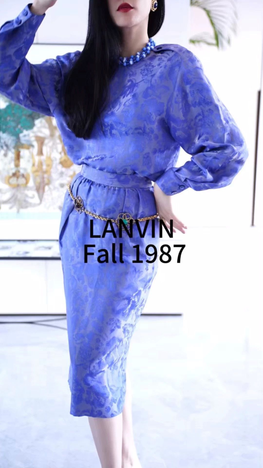 Lanvin Lanvin 1987 Fall/Winter Metallic Purple Brocade Set FR36 S Size XS / US 0-2 / IT 36-38 - 1 Thumbnail