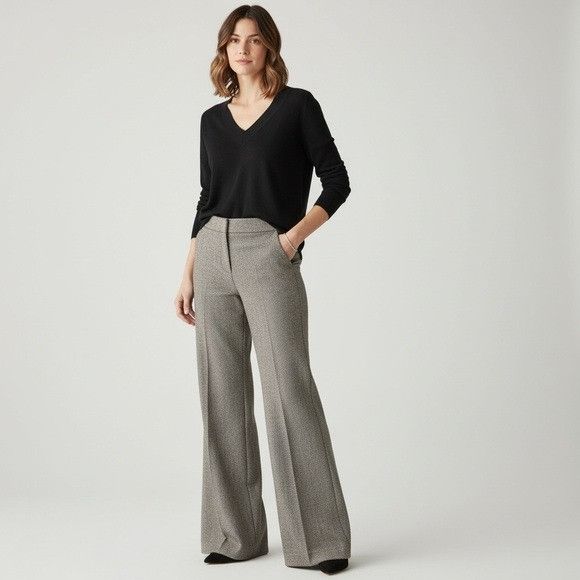 Banana Republic Vintage 2004 Y2K Banana Republic 100% Wool Wide Leg Pants Size 28" / US 6 / IT 42 - 1 Thumbnail
