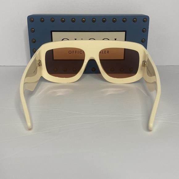 Gucci Gucci Rectangular Sunglasses with GG0983s Ivory - Gucci Eyew Size ONE SIZE - 11 Thumbnail