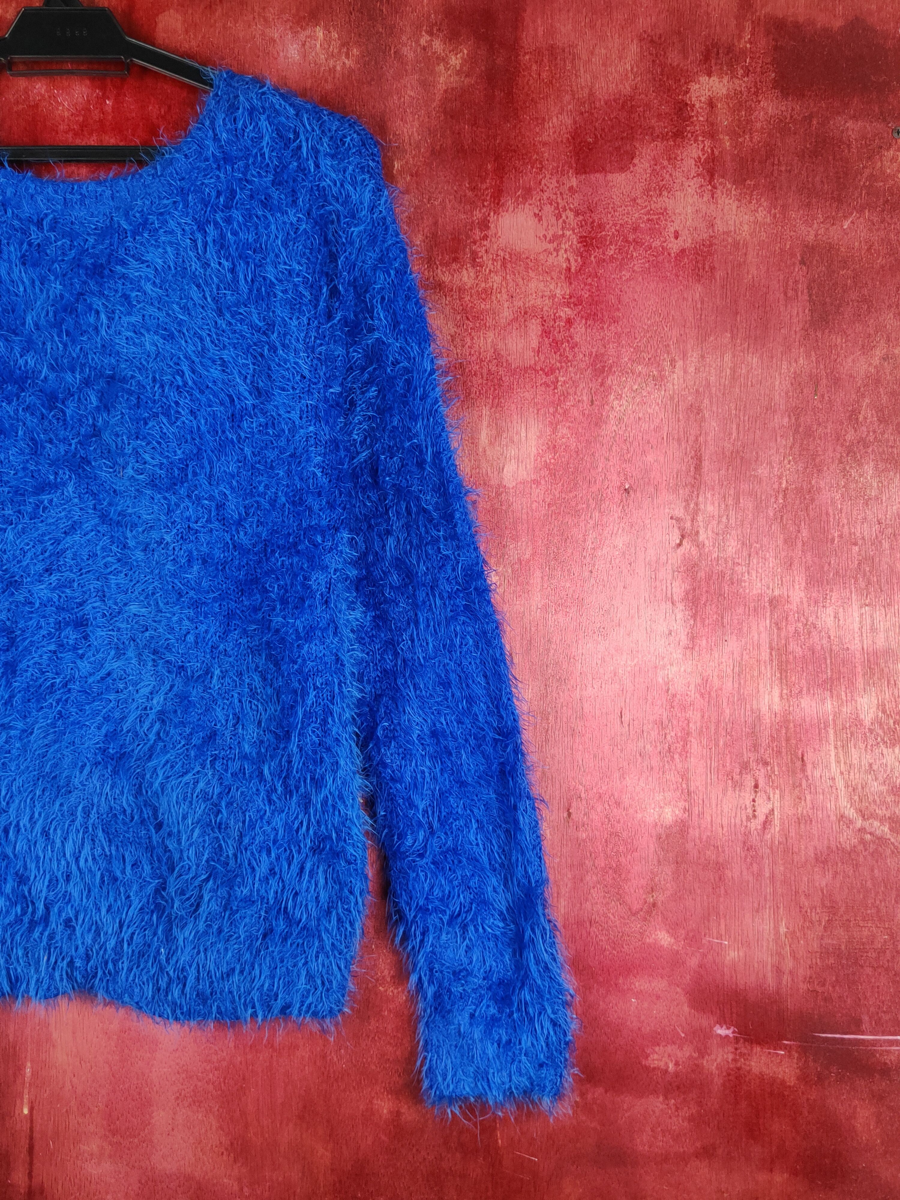 Japanese Brand Avail Jean Blue Shag Shaggy Fur Mohair Knitwear #S1951 Size M / US 6-8 / IT 42-44 - 10 Thumbnail