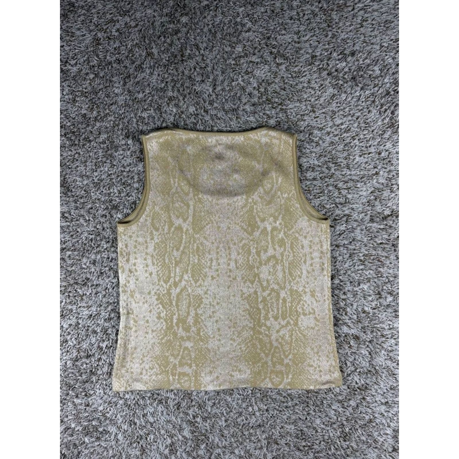 St. John St. John Metallic Knit Sleeveless Shell Top Beige Gold Size 6 Women Size M / US 6-8 / IT 42-44 - 8 Thumbnail