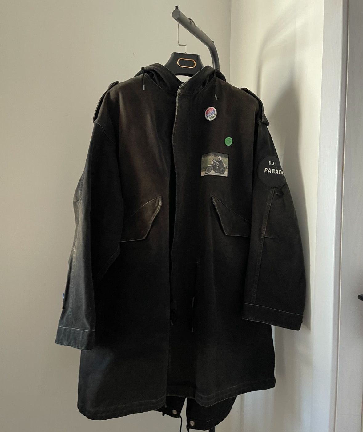 Raf Simons Raf Simons Locomotive Medallion Washed Aged parka | Grailed