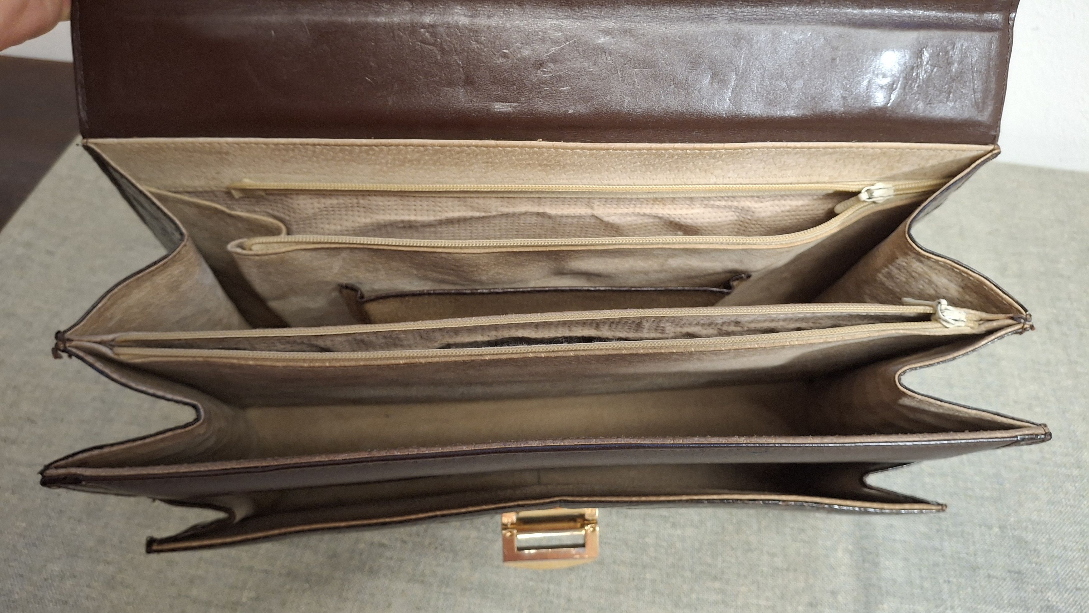 Vintage 1950s Genuine Crocodile Leather Structured Handbag Size ONE SIZE - 14 Thumbnail