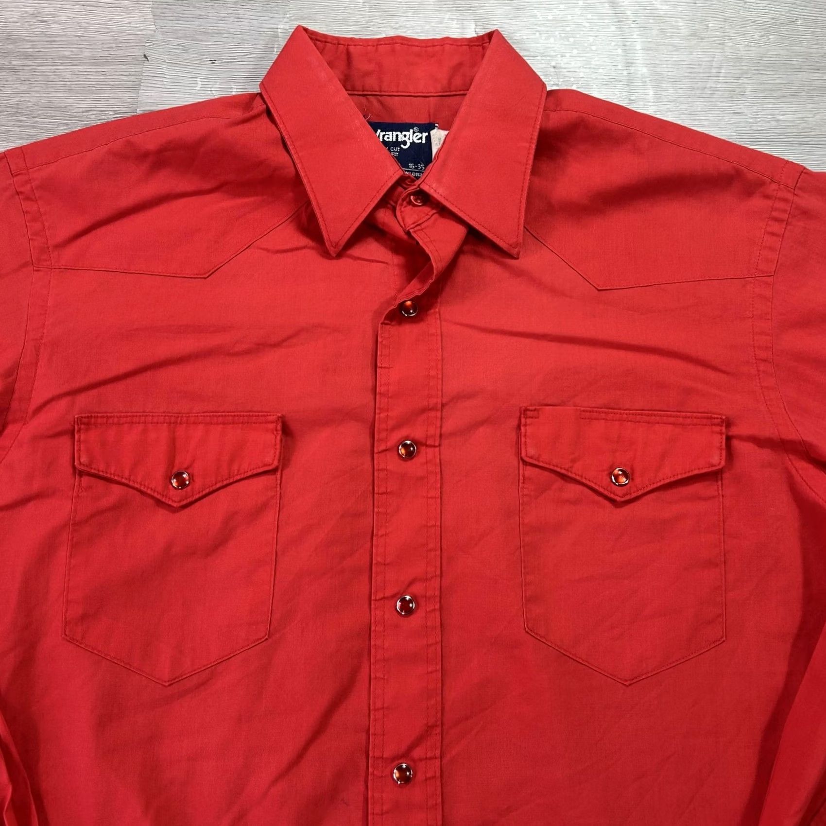 Wrangler VINTAGE Wrangler Shirt Mens Large Red Cowboy Western Pearl Snap USA X-Long Tails Size US L / EU 52-54 / 3 - 3 Thumbnail