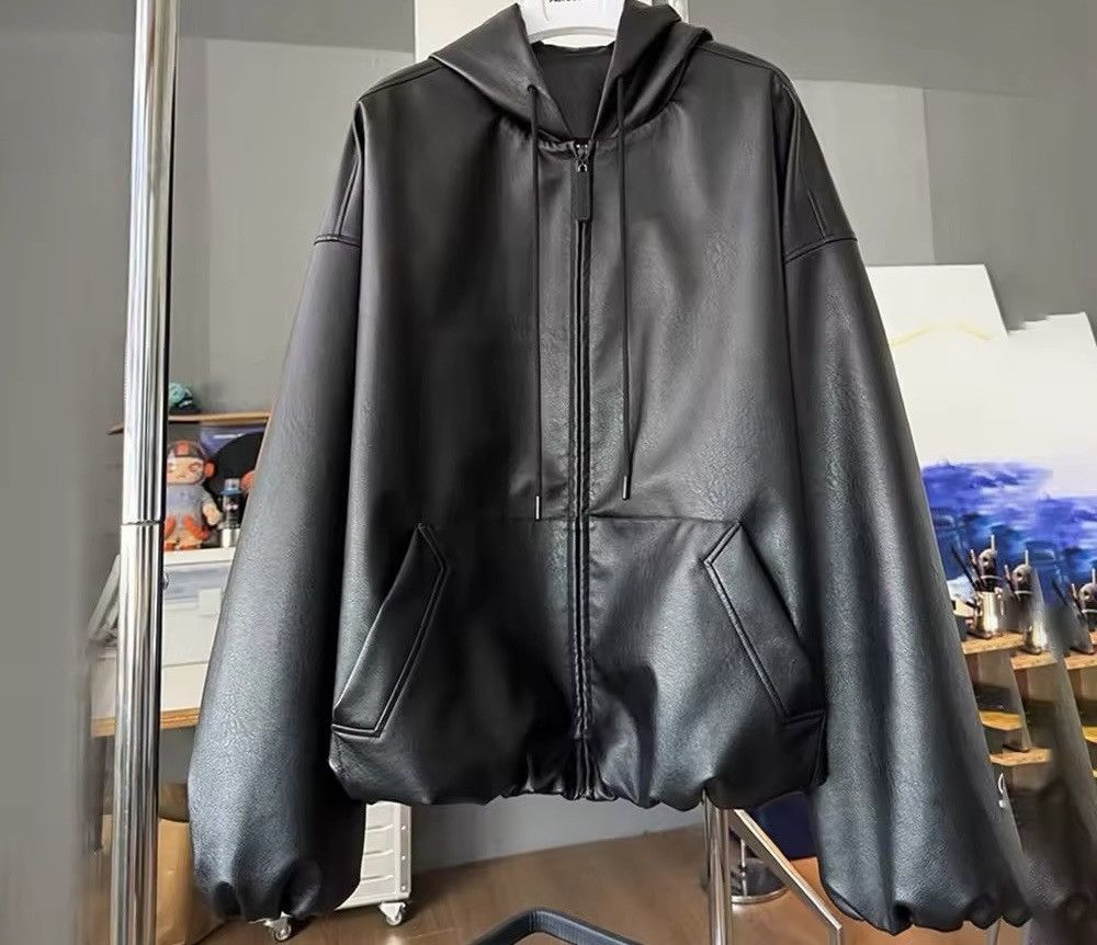 Designer × Vintage Avant Garde Loose Zipper PU Leather Oversized Jacket Size US XL / EU 56 / 4 - 6 Thumbnail