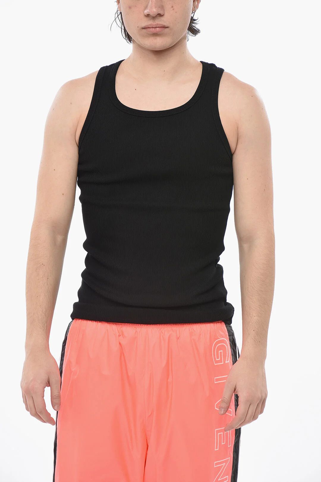 Givenchy og1mm0326 Ribbed Stretch Cotton Tank Top in Black Size US S / EU 44-46 / 1 - 1 Thumbnail