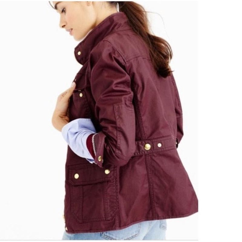 J.Crew J. Crew waxed cotton Downtown Field Jacket burgundy size XS Size XS / US 0-2 / IT 36-38 - 1 Thumbnail