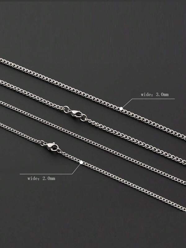 Jewelry x Vintage Casual Hip Hop Y2K Necklace Chain in Silver, Men's