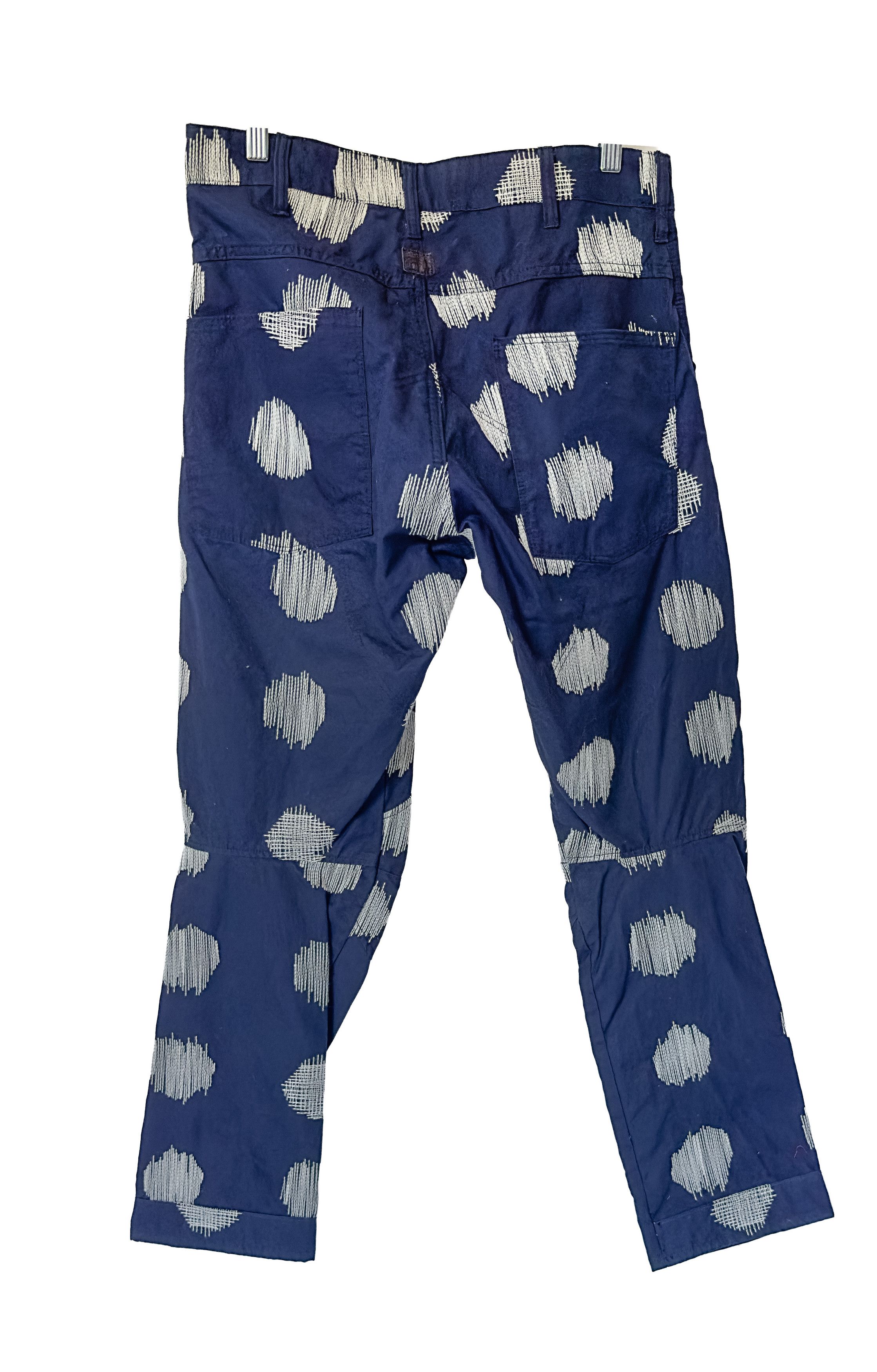 G-Star × Pharrell Elwood 5622 3D Tapered Sashiko Dot Navy Canvas 33x32 Size US 33 - 3 Thumbnail
