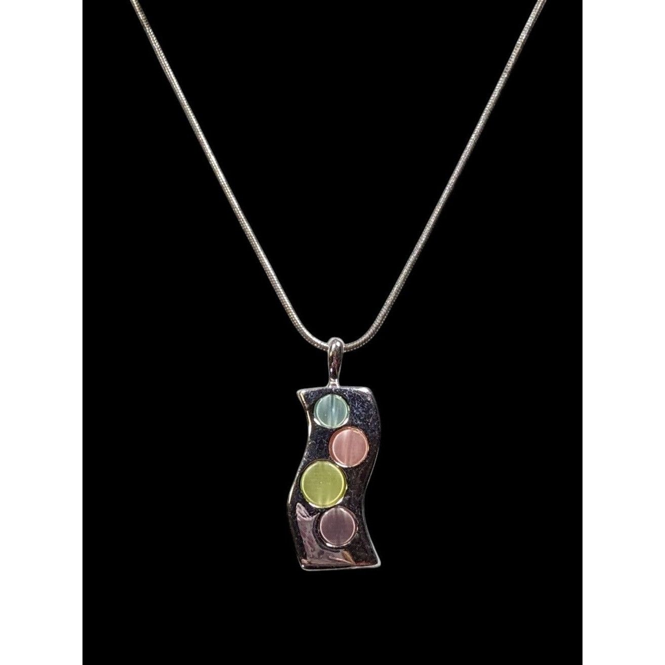 Other Modern Pendant Necklace With Pastel Dyed Shell Inlay Size ONE SIZE - 1 Thumbnail