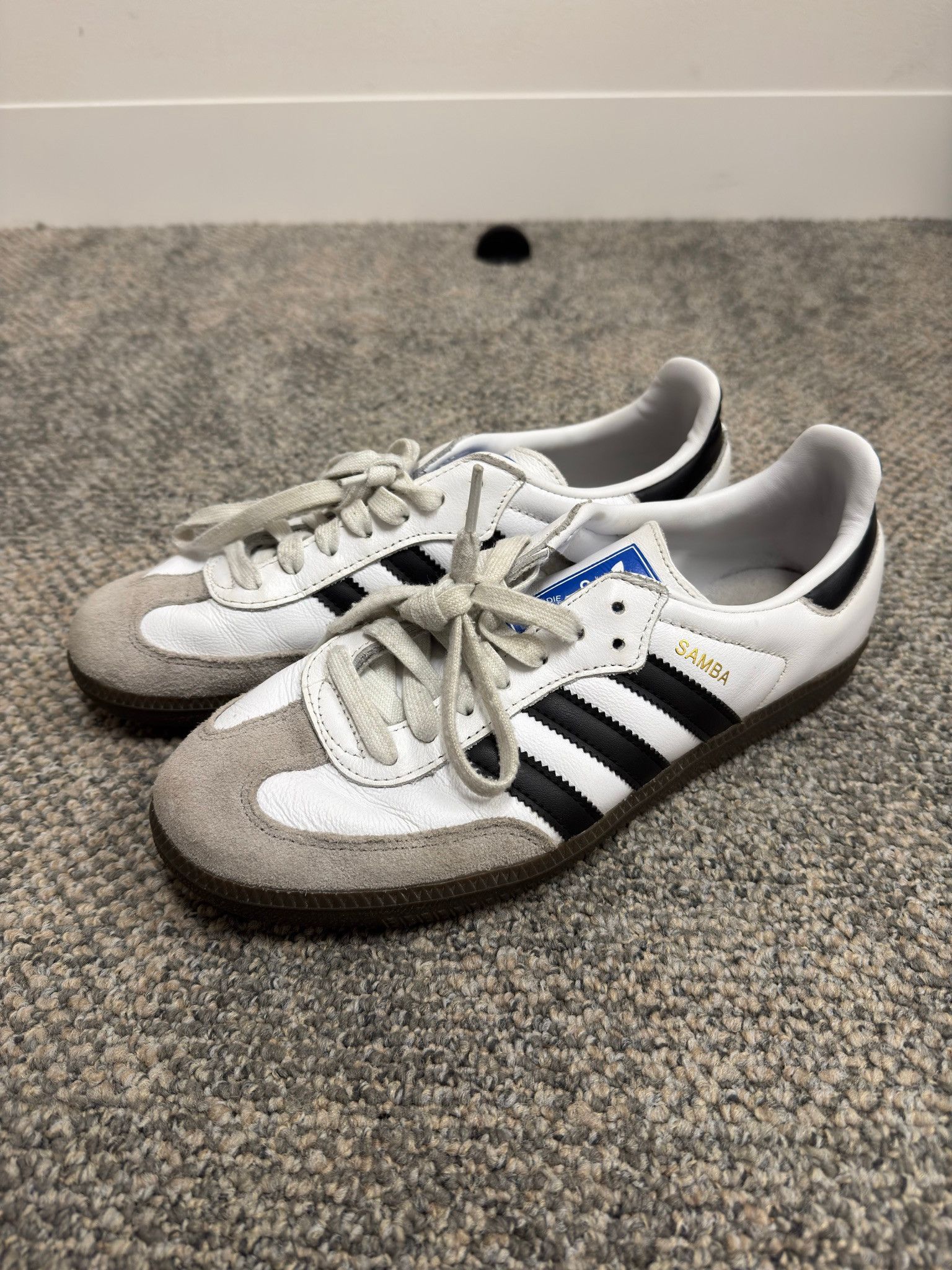 Adidas Adidas Samba White Sneakers Size US 7 / EU 40 - 1 Thumbnail