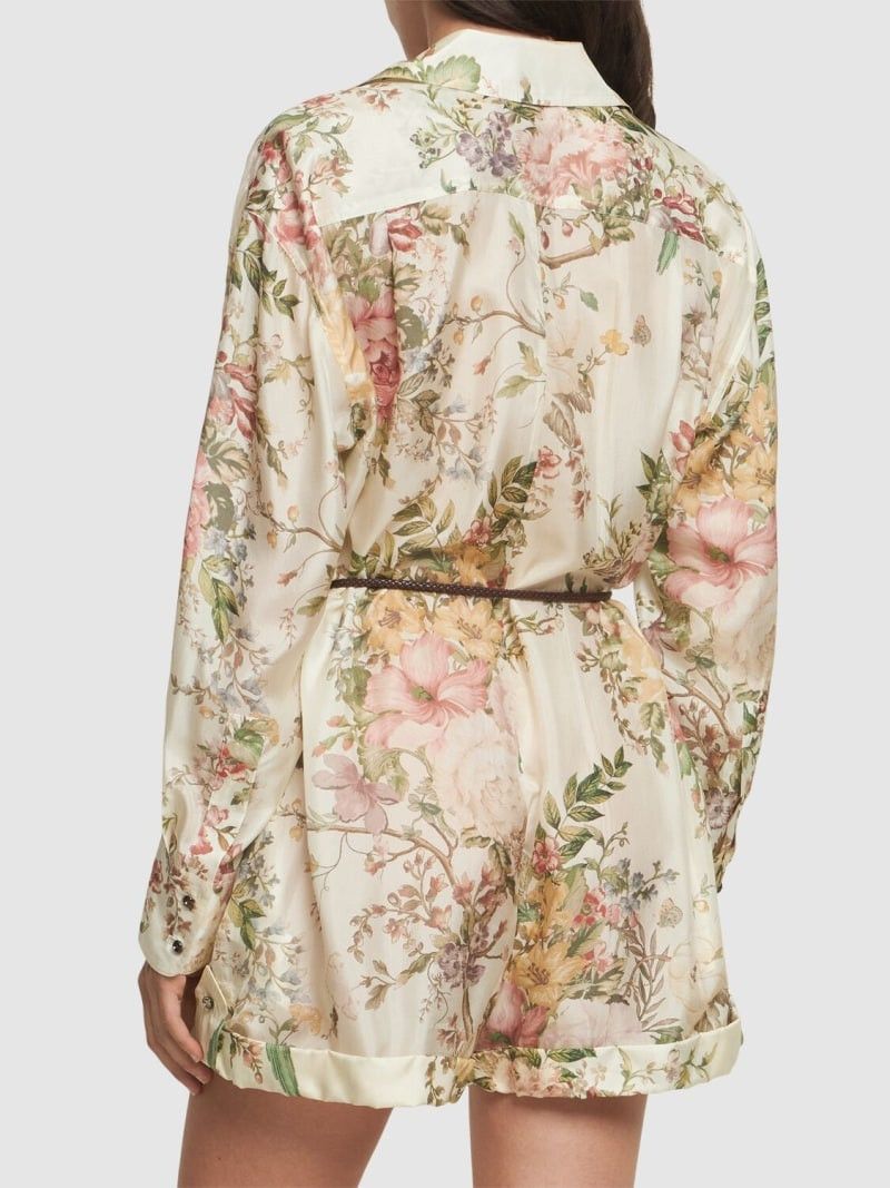 Zimmermann oc11z0525 Waverly Silk Printed Shirt Jumpsuit in Multicolor Size 27" / US 4 / IT 40 - 3 Thumbnail