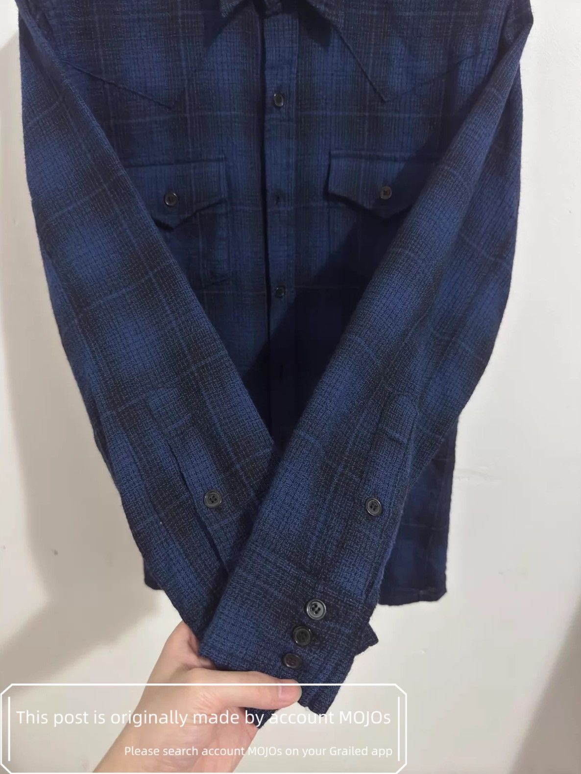 Saint Laurent Paris Sz S Saint Laurent Paris 16AW Dark Blue Plaid Shirt mojos113 Size US S / EU 44-46 / 1 - 3 Thumbnail