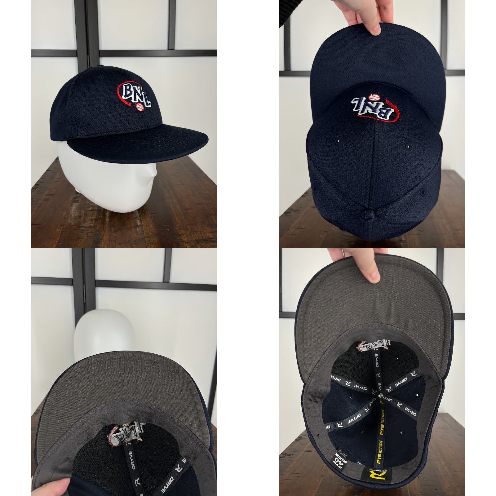 Vintage Richardson BNL Hat Cap Fitted Adult Medium Blue Baseball Polyester Mens Baseball Cap Adjustable UK USA Logo 1990s Size ONE SIZE - 8 Thumbnail