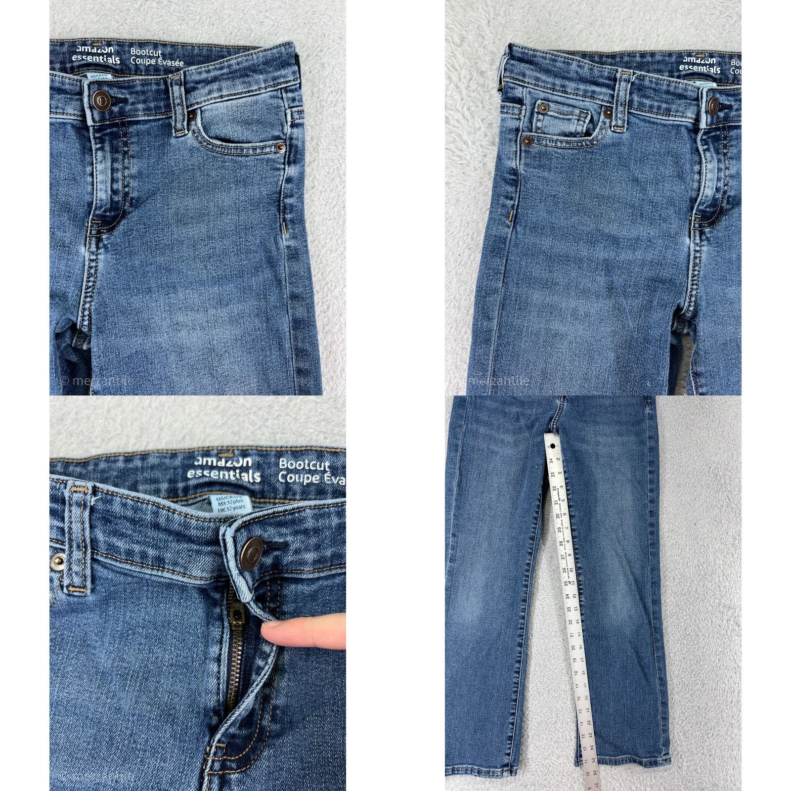 Essentials Amazon Essentials Jeans Women 12 Blue Denim Bootcut Low Rise Cotton 5-Pocket Regular Size 34" / US 12 / IT 48 - 8 Thumbnail