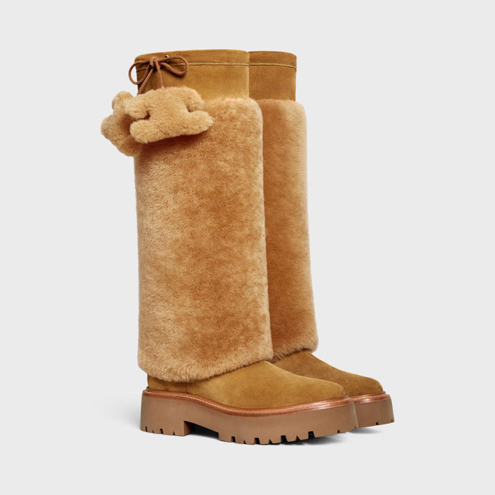 Celine Celine Bulky Triomphe Shearling Boots Size US 5 / IT 35 - 2 Thumbnail